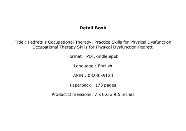 Pedretti occupational therapy pdf
